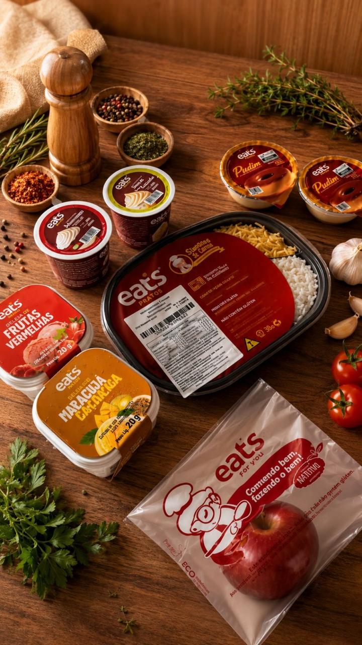 Mix de refeições, sobremesas, frutas e produtos Eats For You
